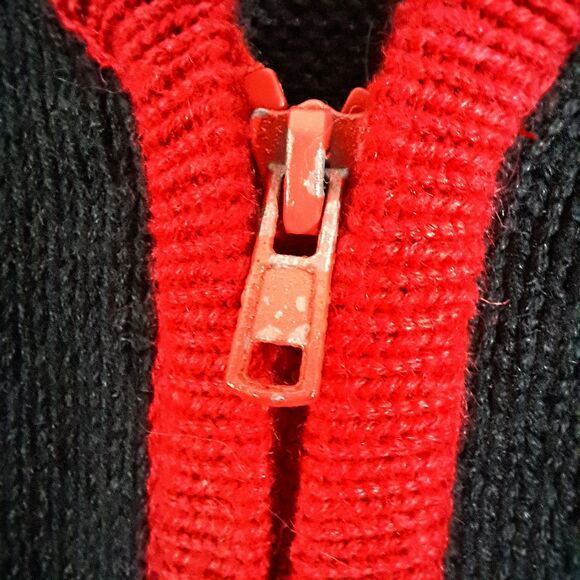 VTG Dress Barn Zip Up Cardigan Sweater Embroidered Beaded Christmas Sz S Roomy - Picture 10 of 10